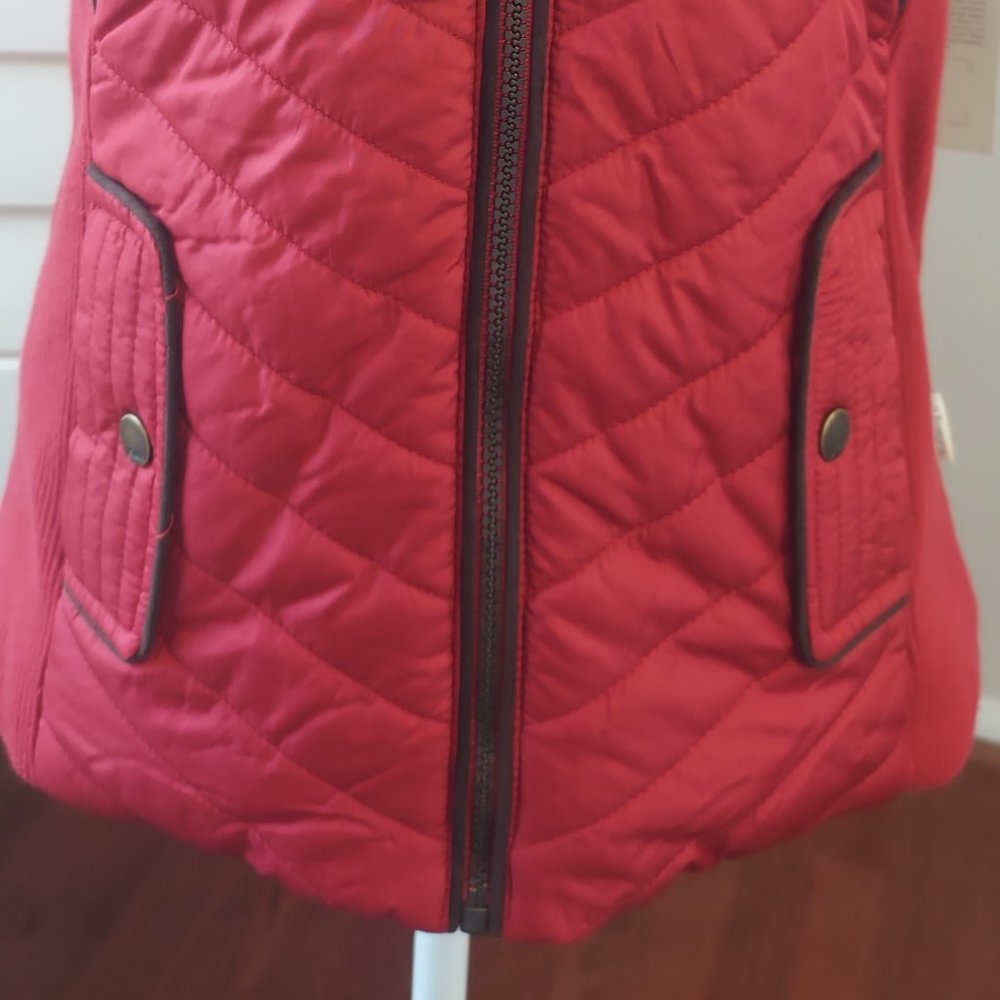 NWT G.H.Bass Womens Red Quilted Outdoors Vest  Small - Picture 11 of 14